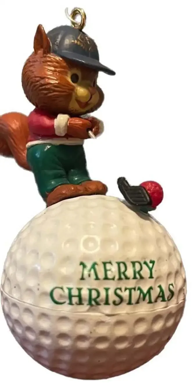 Lot 3‎ Vintage Golf Christmas Ornaments 1989 Hallmark Mouse Bag Novelty Golfing